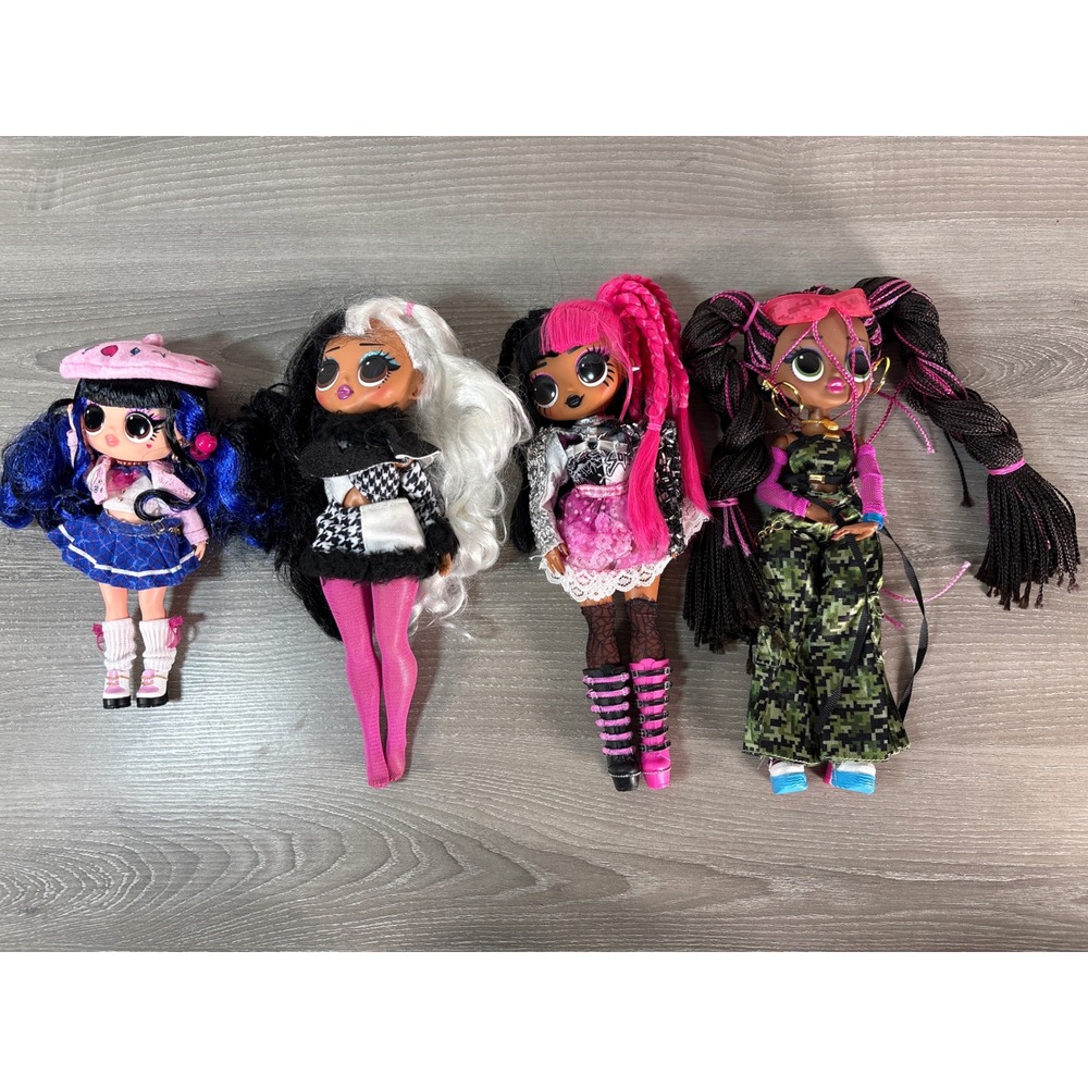 LOL Surprise OMG Tweens Doll Lot 4pc Aya Cherry Moonlight BB Metal Chick Camo‎